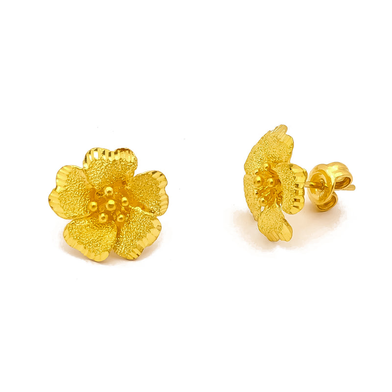 24mm Five Petal Flower Earrings